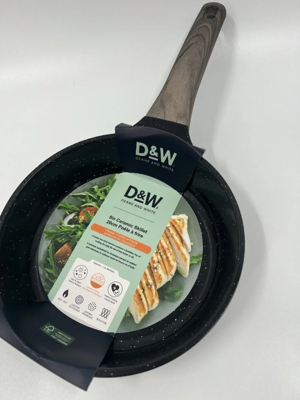 D&W Deane & White 8” & 9.5” inch Ceramic Frying Pan Set with Induction